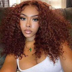 Brazilian Human Hair 13x4 HD Lace Jerry Curly Wig Chocolate Brown