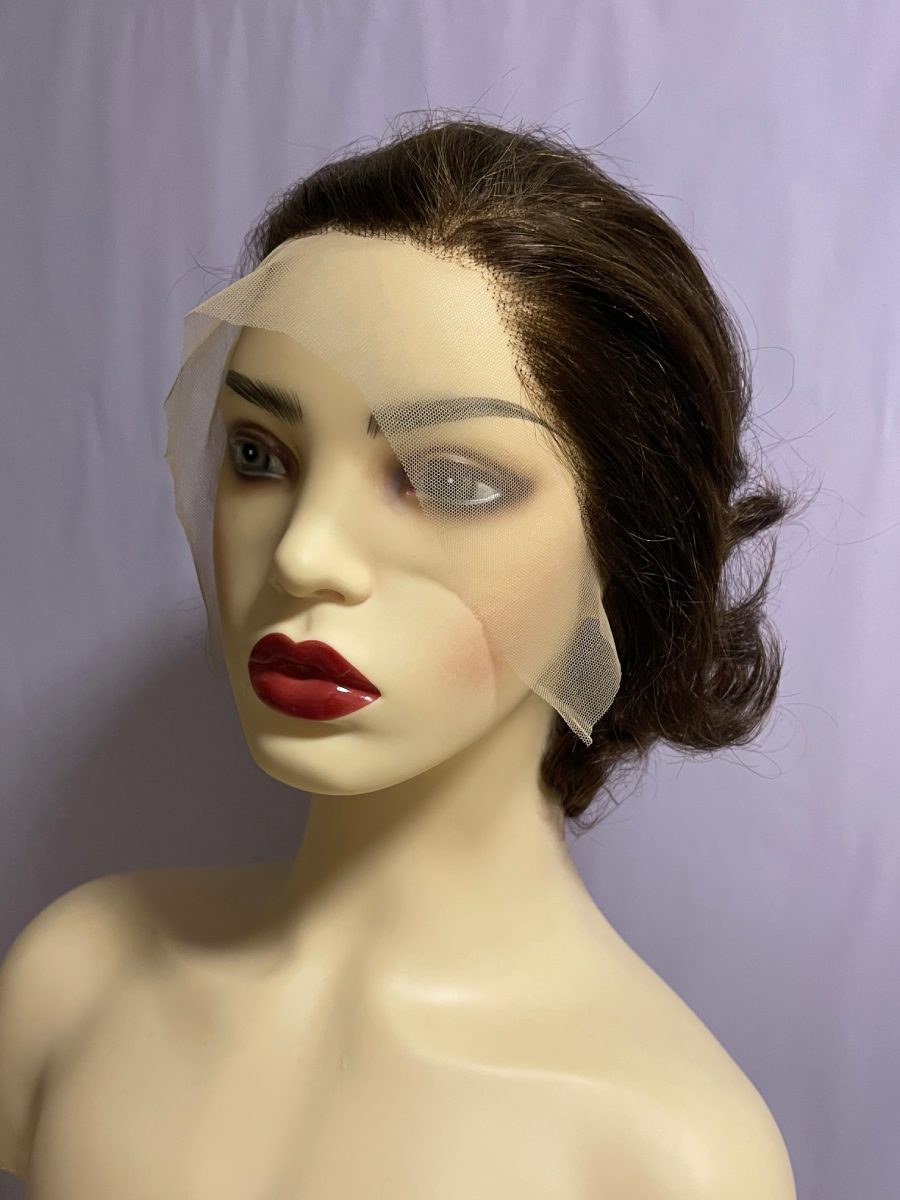 Brown Pixie Cut Human Hair 13x4 Front Lace Loose Wave Wig