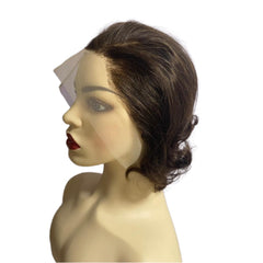 Brown Pixie Cut Human Hair 13x4 Front Lace Loose Wave Wig