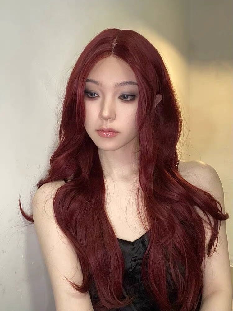 24'' Burgundy T Part Frontal Lace Body Wave Wig