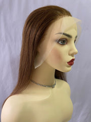 Chocolate Brown 13x4 Front Lace Human Hair Bob Wig 180% Density