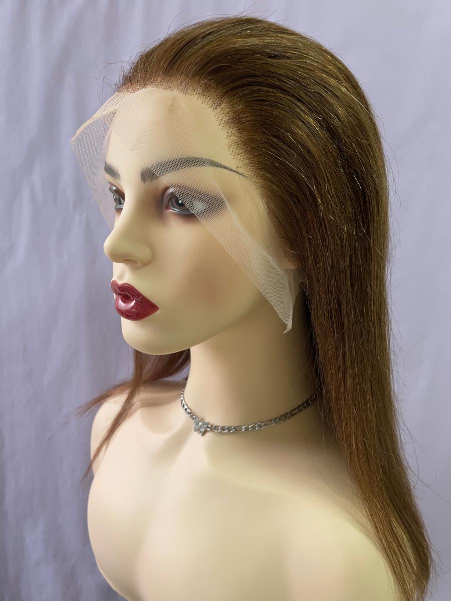 Chocolate Brown 13x4 Front Lace Human Hair Bob Wig 180% Density