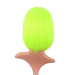 Cosplay Neon Green Short Bob Wig with Bangs