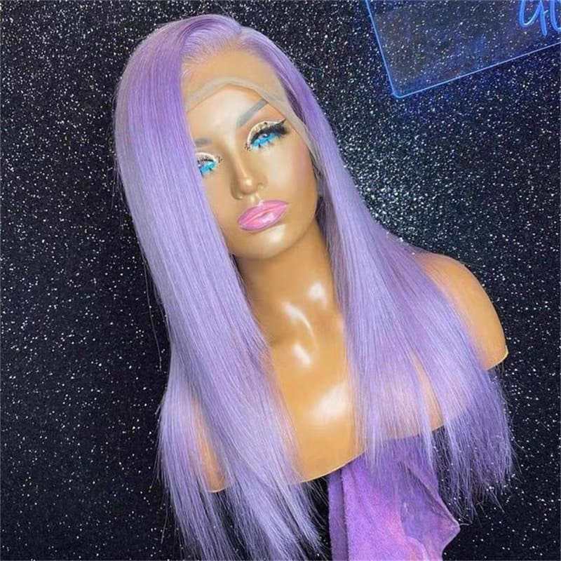 13x3 Frontal Lace Light Purple Free Part Straight Wig