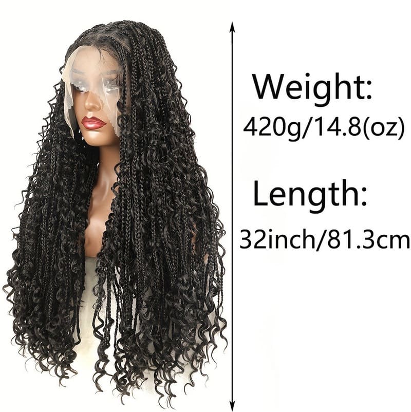 360° Full Lace Box Braided Baby Hair Wig for Black Women