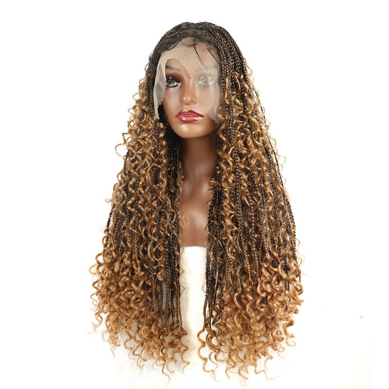 360° Full Lace Box Braided Baby Hair Wig for Black Women