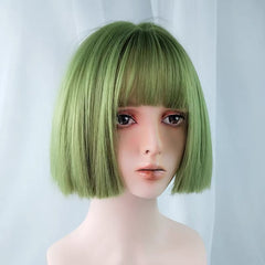 Blunt Cut Short Straight Bob Wig with Bangs