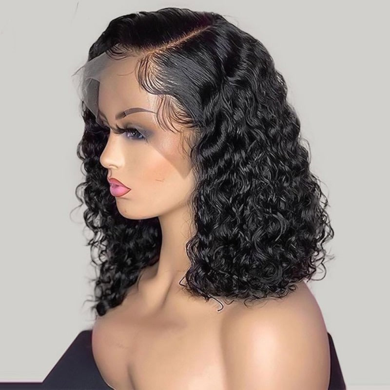 Human Hair 13x4 HD Front Lace Water Wave Wig for Afro-American Women