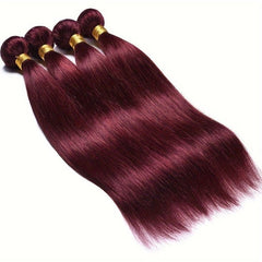 Human Hair Curtain Bundles Straight Burgundy 100g