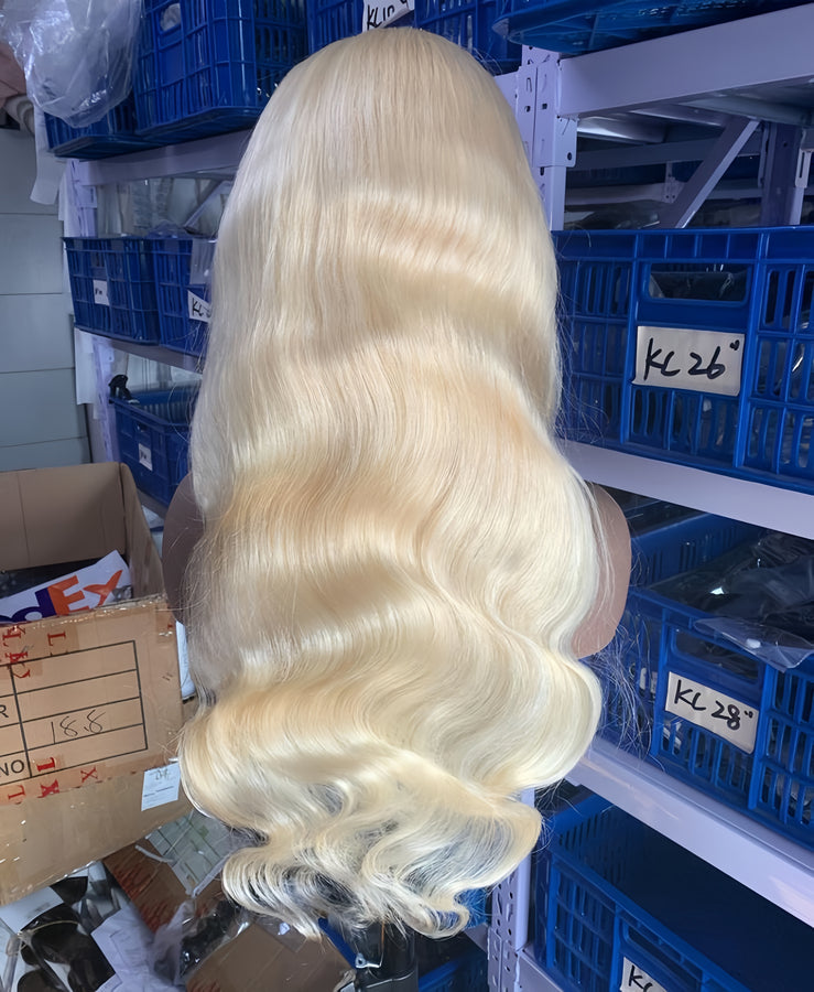 10-22 Inches 13x4 Lace Front 613 Blonde Body Wave Virgin Human Hair Wig