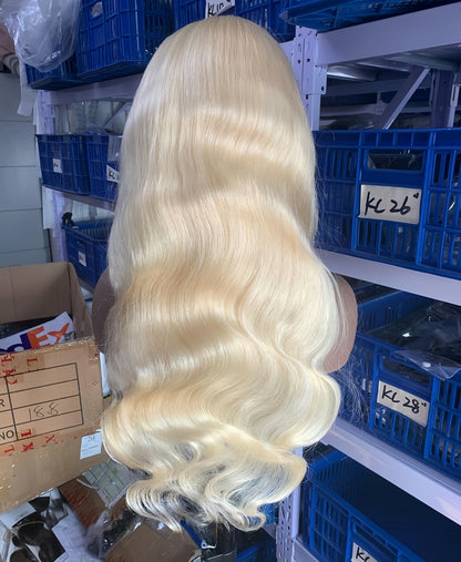 10-22 Inches 13x4 Lace Front 613 Blonde Body Wave Virgin Human Hair Wig