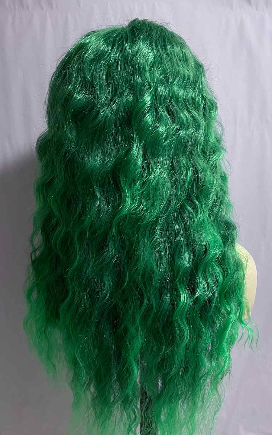 Long Grass Green Latina Curly Wave Wig 26 Inch