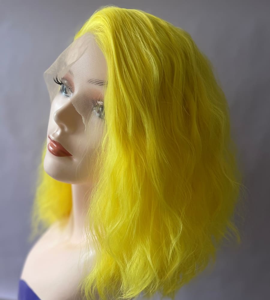 Long Yellow Layered Deep Wave 13x4 Front Lace Wig