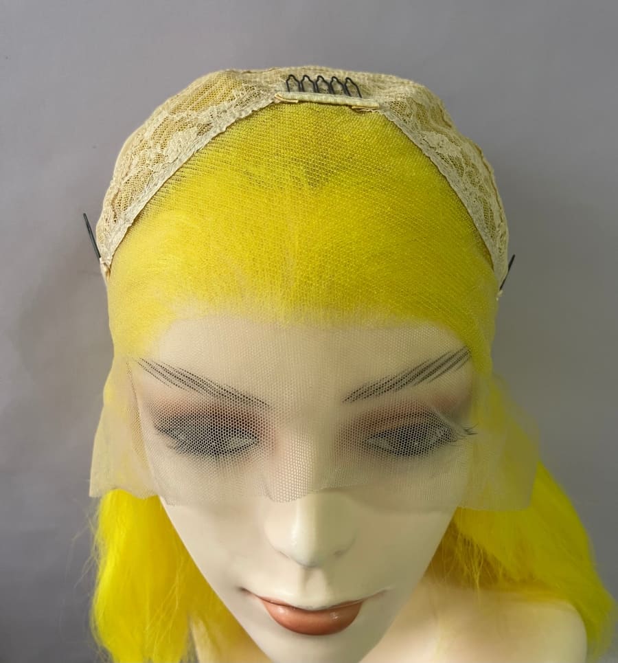 Long Yellow Layered Deep Wave 13x4 Front Lace Wig