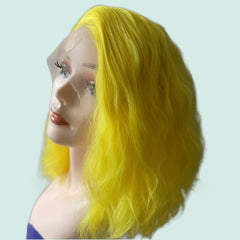 Long Yellow Layered Deep Wave 13x4 Front Lace Wig