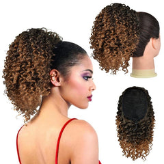 Medium Long Afro Kinky Curly Drawstring Ponytail