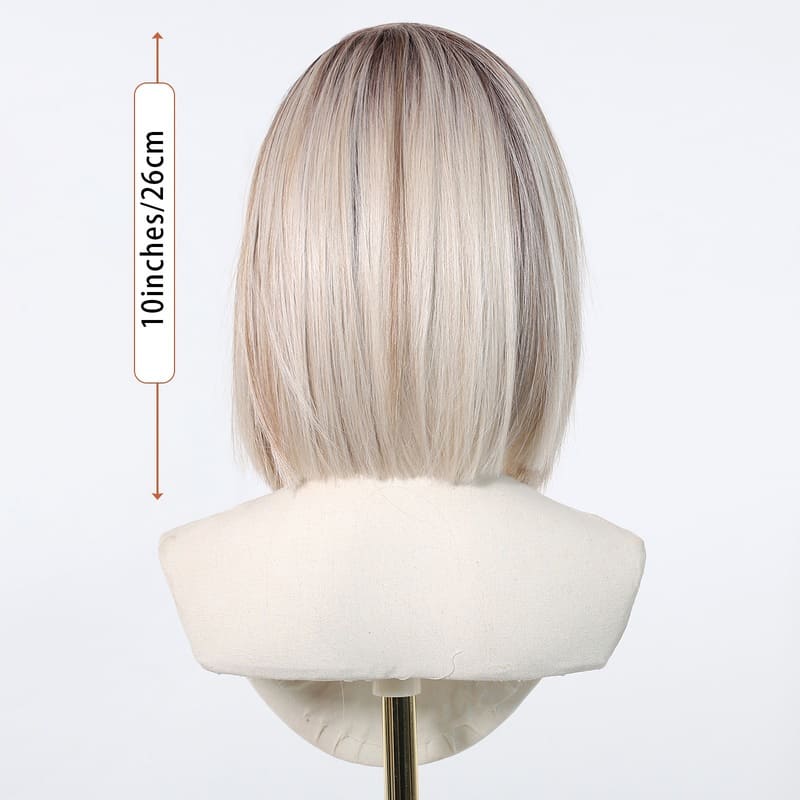 Ombre Platinum 13x6 HD Front Lace  Straight French Bob Wig