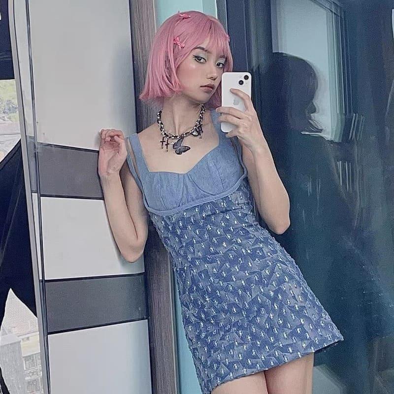 Pink Playful Subtle Wave Short Bob Wig with Bangs