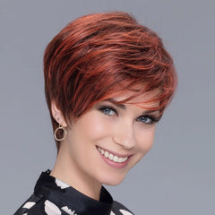 Pixie Cut Brown Layered Straight Fringe Wig for Seniors