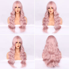 28 Inch Sakura Pink Cosplay Loose Wave Wig