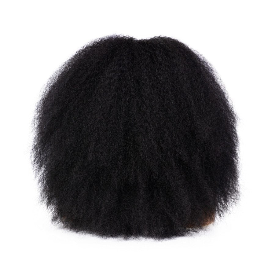 Shoulder Length Black Kinky Straight Headband Wig for Black Women