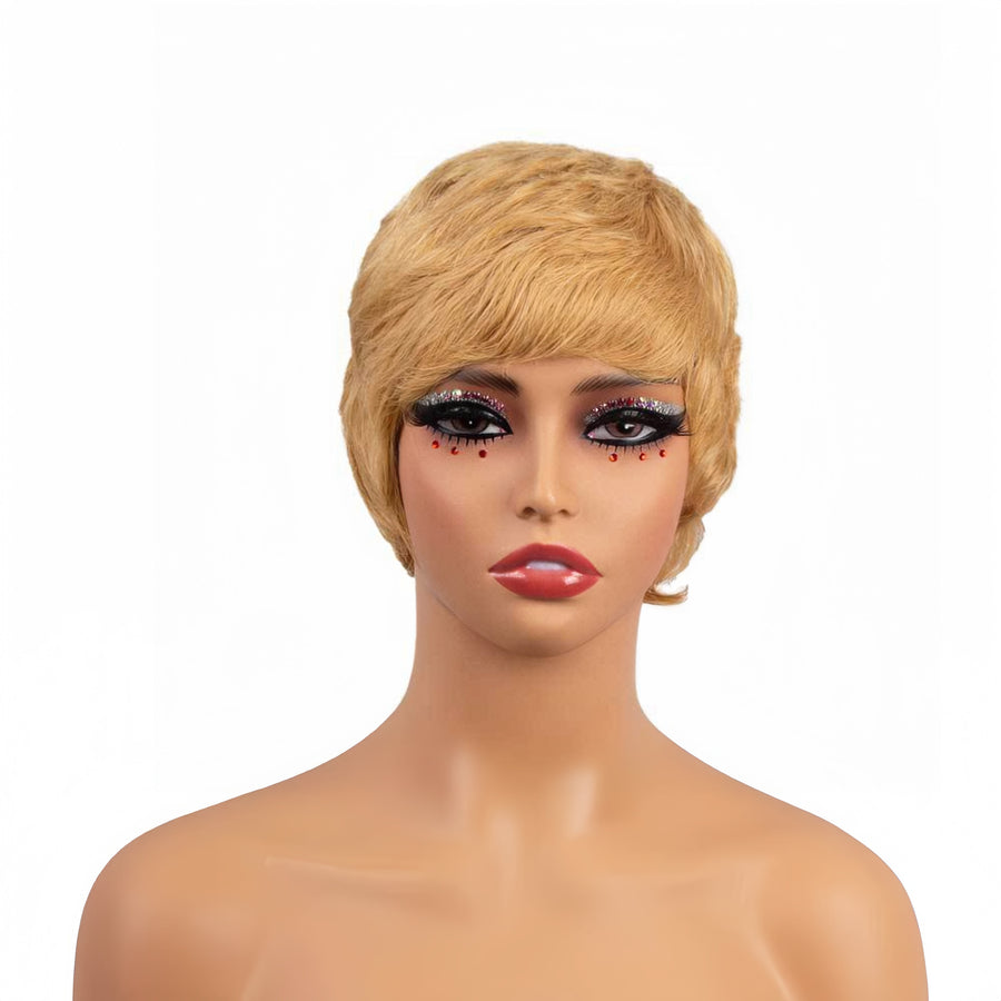 blonde pixie cut human hair wig